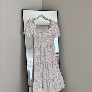 ASOS Floral Midi Dress - Pink and White